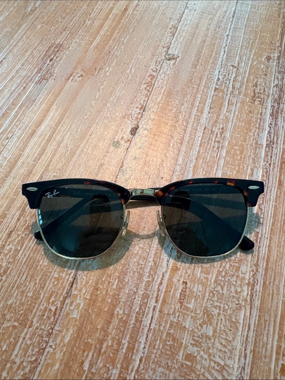 Ray-Ban Clubmaster Sunglasses in Tortoise and Dark Green